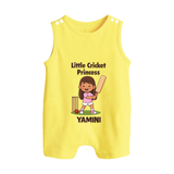 Little Cricket Princess BUTTON ROMPER - PASTEL YELLOW - New Born (Chest 18")