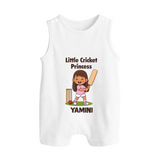 Little Cricket Princess BUTTON ROMPER - WHITE - New Born (Chest 18")