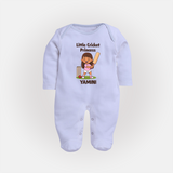 Little Cricket Princess FULL BODY SUIT - BABY BLUE - New Born (Chest 7.5")