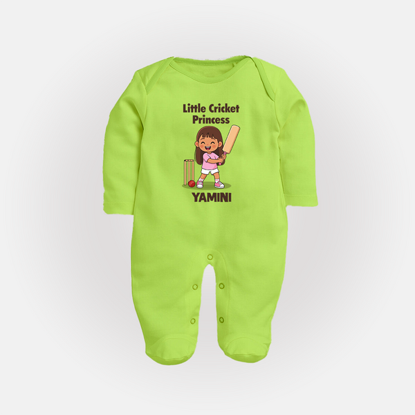 Little Cricket Princess FULL BODY SUIT - LIME GREEN - New Born (Chest 7.5")