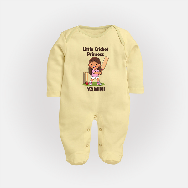 Little Cricket Princess FULL BODY SUIT - PASTEL YELLOW - New Born (Chest 7.5")