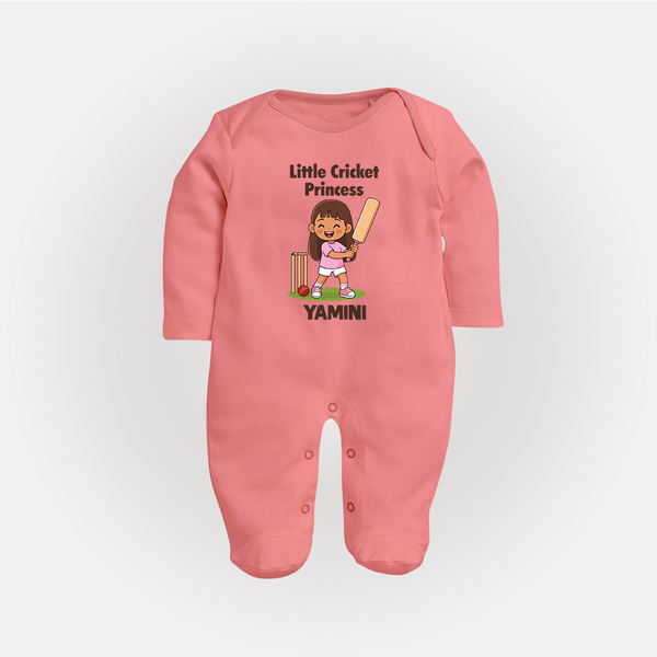 Little Cricket Princess FULL BODY SUIT - PEACH - New Born (Chest 7.5")