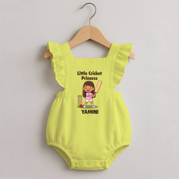 Little Cricket Princess ROMPER FROCK - PASTEL YELLOW - 0 - 3 Months Old (Chest 19")