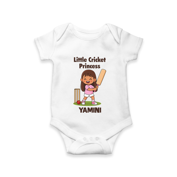 Little Cricket Princess Baby Romper - WHITE - New Born (Chest 14")