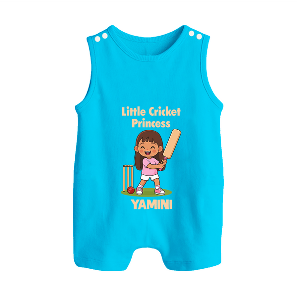Little Cricket Princess BUTTON ROMPER - SKY BLUE - New Born (Chest 18")