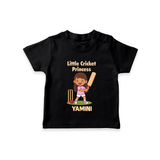 Little Cricket Princess TSHIRT - BLACK - 0-5 Months Old (Chest 17")