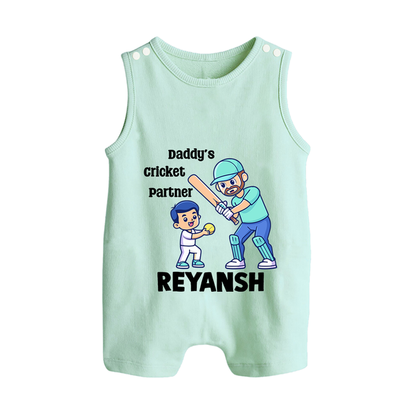 Daddy’s Cricket Partner BUTTON ROMPER - MINT GREEN - New Born (Chest 18")