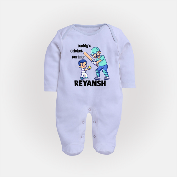 Daddy’s Cricket Partner FULL BODY SUIT - BABY BLUE - New Born (Chest 7.5")