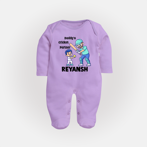 Daddy’s Cricket Partner FULL BODY SUIT - LILAC - New Born (Chest 7.5")