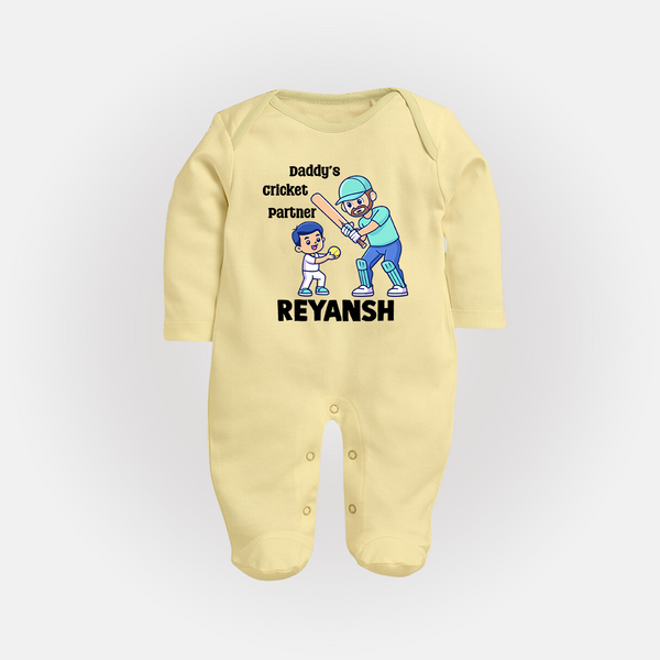 Daddy’s Cricket Partner FULL BODY SUIT - PASTEL YELLOW - New Born (Chest 7.5")