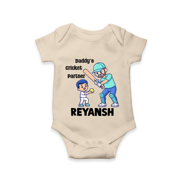 Daddy’s Cricket Partner Baby Romper - IVORY - New Born (Chest 14")