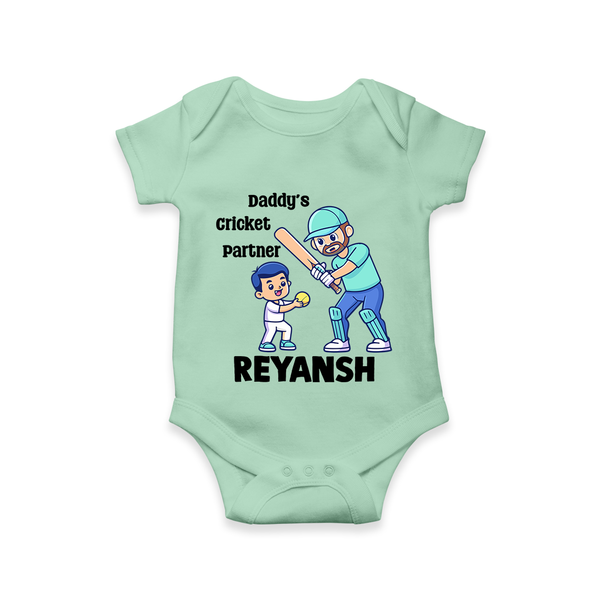 Daddy’s Cricket Partner Baby Romper - MINT GREEN - New Born (Chest 14")