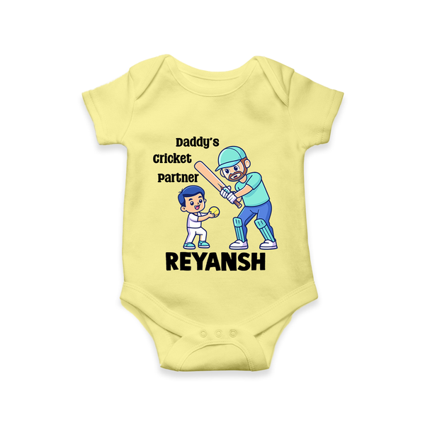 Daddy’s Cricket Partner Baby Romper - PASTEL YELLOW - New Born (Chest 14")