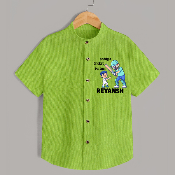 Daddy’s Cricket Partner SHIRT - LIME GREEN - 0 - 6 Months Old (Chest 23")