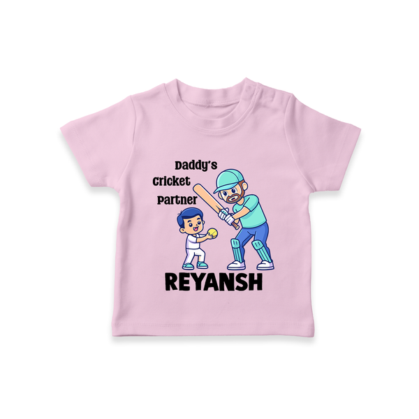 Daddy’s Cricket Partner TSHIRT - BABY PINK - 0-5 Months Old (Chest 17")