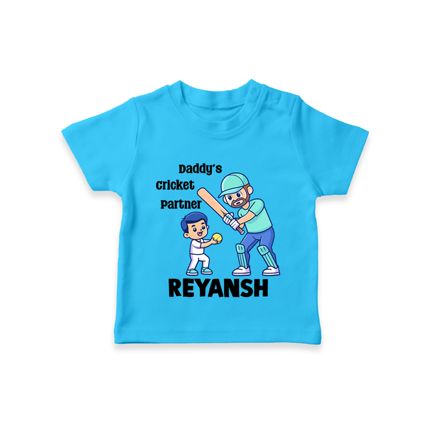 Daddy’s Cricket Partner TSHIRT - SKY BLUE - 0-5 Months Old (Chest 17")