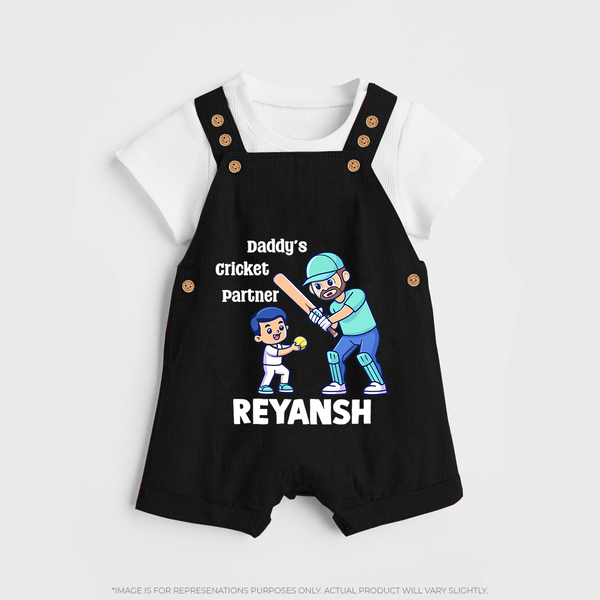 Daddy’s Cricket Partner DUNGAREE - BLACK - 0 - 5 Months Old (Chest 18")