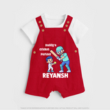 Daddy’s Cricket Partner DUNGAREE - RED - 0 - 5 Months Old (Chest 18")