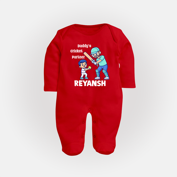 Daddy’s Cricket Partner FULL BODY SUIT - RED - New Born (Chest 7.5")