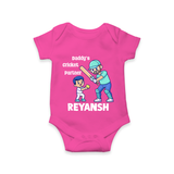 Daddy’s Cricket Partner Baby Romper - HOT PINK - New Born (Chest 14")