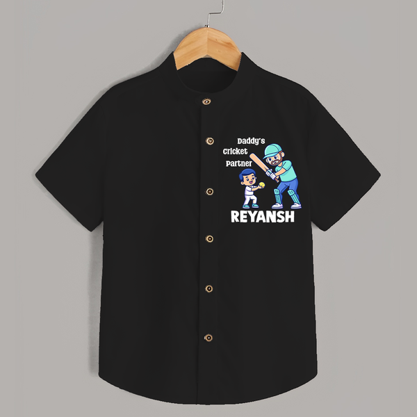 Daddy’s Cricket Partner SHIRT - BLACK - 0 - 6 Months Old (Chest 23")