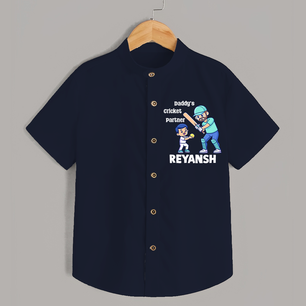 Daddy’s Cricket Partner SHIRT - NAVY BLUE - 0 - 6 Months Old (Chest 23")