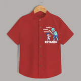 Daddy’s Cricket Partner SHIRT - RED - 0 - 6 Months Old (Chest 23")