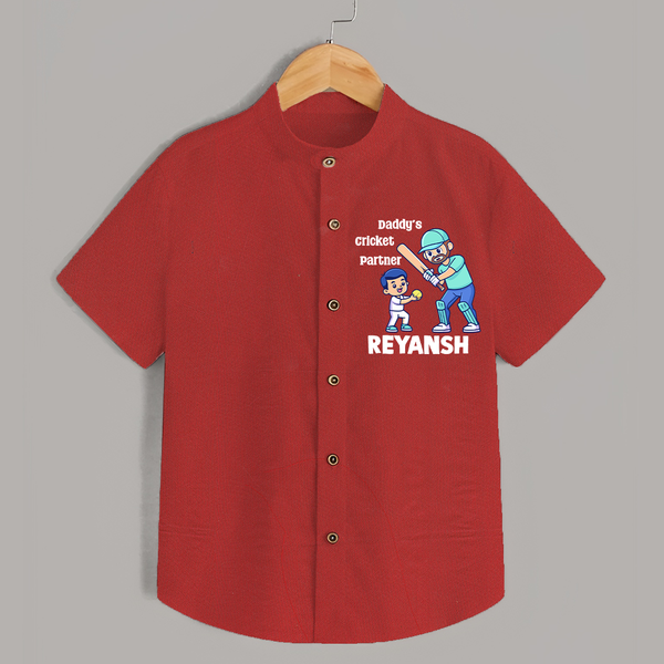 Daddy’s Cricket Partner SHIRT - RED - 0 - 6 Months Old (Chest 23")