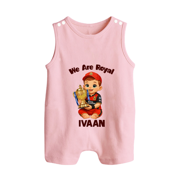Royal Cricket Kid BUTTON ROMPER - BABY PINK - New Born (Chest 18")