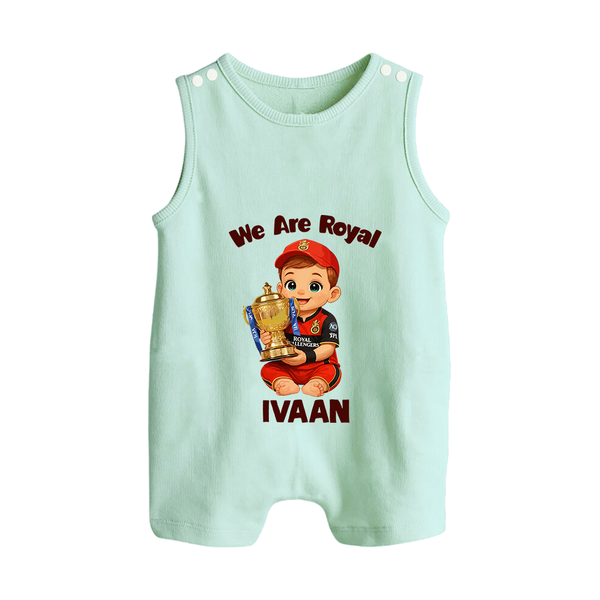 Royal Cricket Kid BUTTON ROMPER - MINT GREEN - New Born (Chest 18")