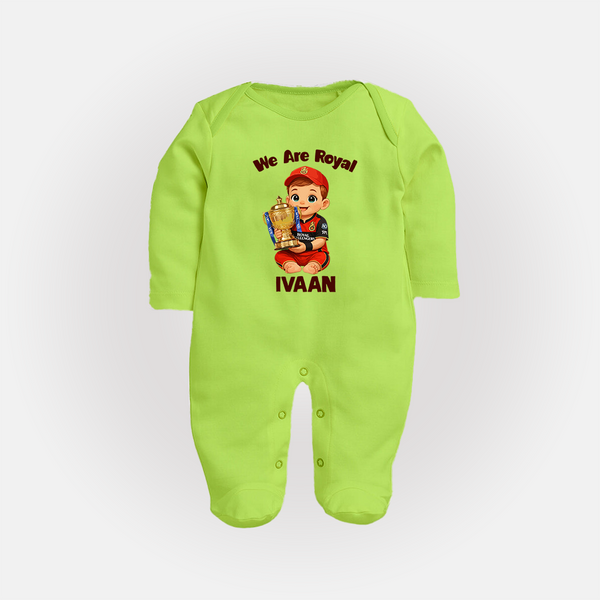 Royal Cricket Kid FULL BODY SUIT - LIME GREEN - New Born (Chest 7.5")