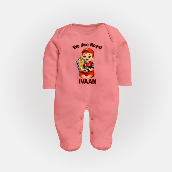 Royal Cricket Kid FULL BODY SUIT - PEACH - New Born (Chest 7.5")