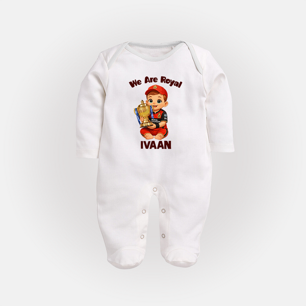Royal Cricket Kid FULL BODY SUIT - WHITE - New Born (Chest 7.5")