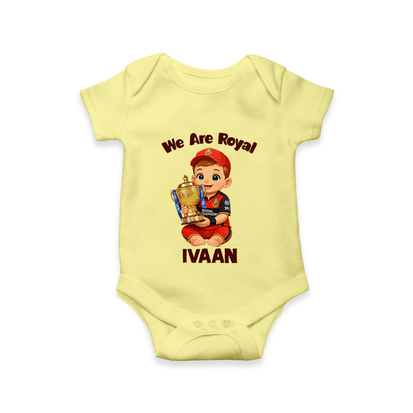 Royal Cricket Kid Baby Romper - PASTEL YELLOW - New Born (Chest 14")