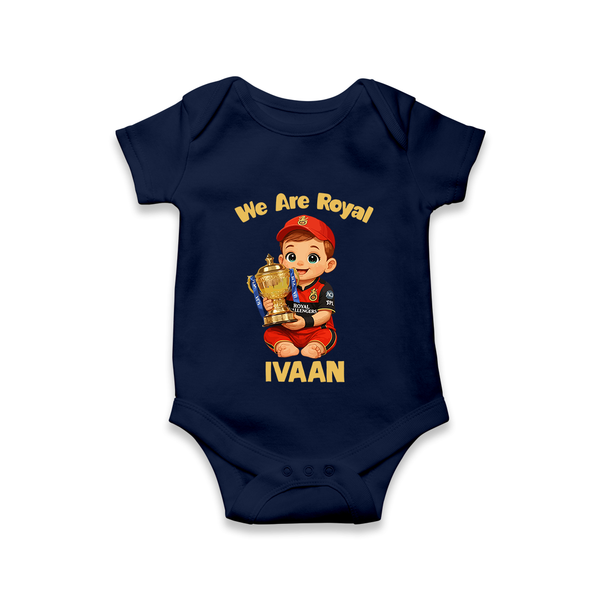Royal Cricket Kid Baby Romper - NAVY BLUE - New Born (Chest 14")