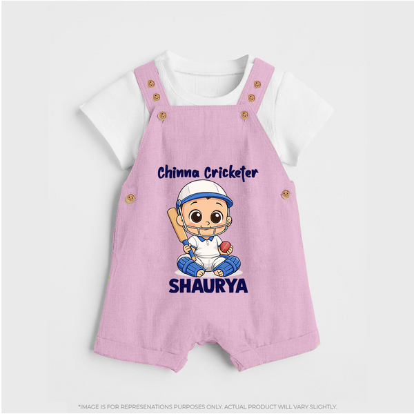 Chinna Cricketer DUNGAREE - BABY PINK - 0 - 5 Months Old (Chest 18")