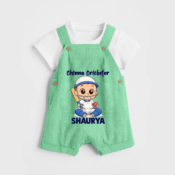 Chinna Cricketer DUNGAREE - GREEN - 0 - 5 Months Old (Chest 18")