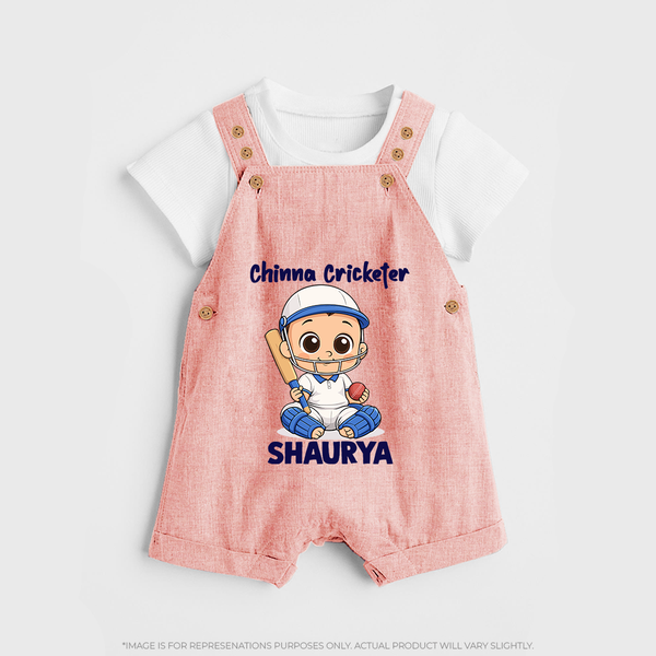 Chinna Cricketer DUNGAREE - PEACH - 0 - 5 Months Old (Chest 18")