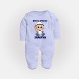 Chinna Cricketer FULL BODY SUIT - BABY BLUE - New Born (Chest 7.5")
