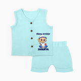 Chinna Cricketer jabla - BABY BLUE - 0 - 3 Months Old (Chest 9.8")