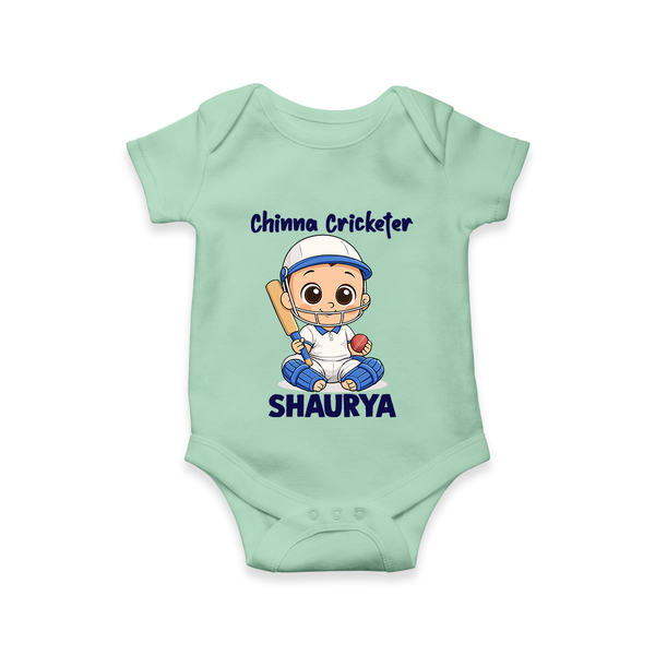 Chinna Cricketer Baby Romper - MINT GREEN - New Born (Chest 14")