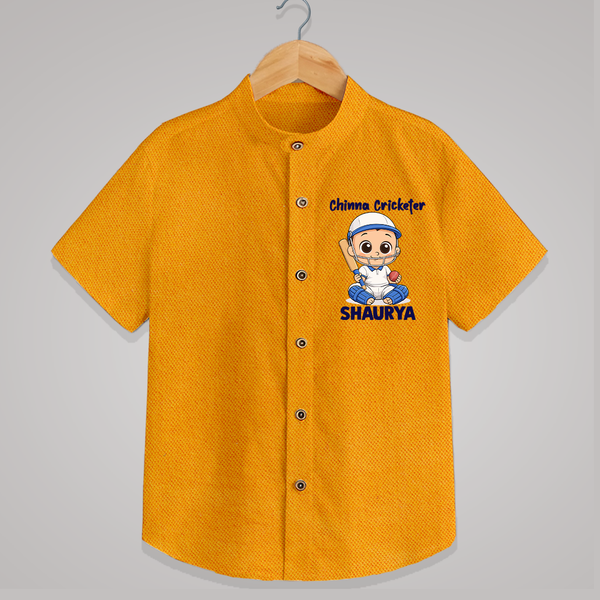Chinna Cricketer SHIRT - CHROME YELLOW - 0 - 6 Months Old (Chest 23")