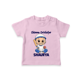 Chinna Cricketer TSHIRT - BABY PINK - 0-5 Months Old (Chest 17")