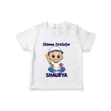 Chinna Cricketer TSHIRT - WHITE - 0-5 Months Old (Chest 17")