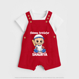 Chinna Cricketer DUNGAREE - RED - 0 - 5 Months Old (Chest 18")