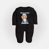 Chinna Cricketer FULL BODY SUIT - BLACK - New Born (Chest 7.5")
