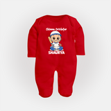 Chinna Cricketer FULL BODY SUIT - RED - New Born (Chest 7.5")