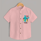 I Love My India Customized Shirt For Kids - PEACH - 0 - 6 Months Old (Chest 23")