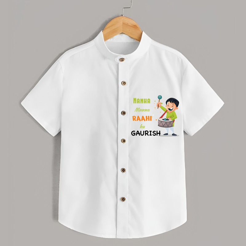 Nanha Munna Raahi Customized Shirt For Kids - WHITE - 0 - 6 Months Old (Chest 23")