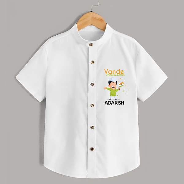 Vande Mataram Customized Shirt For Kids - WHITE - 0 - 6 Months Old (Chest 23")